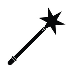 Flat Vector Icon of Magic Wand