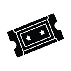 Flat Vector Icon of Movie Ticket