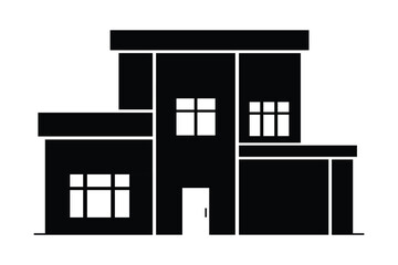 Modern Minimalist House Icon - Contemporary Real Estate and Home Architecture Vector