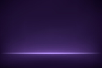 Empty stage glowing light on purple background space for selling products on the website. Empty room with spotlight effect. Vector illustration