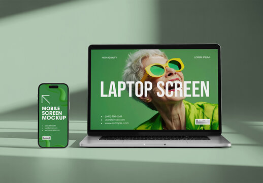 Mobile Phone and Laptop Mockup