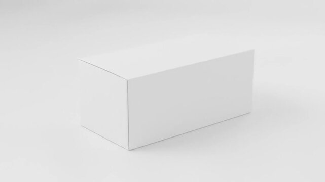 Minimalist white box casts a subtle shadow on a clean, white surface