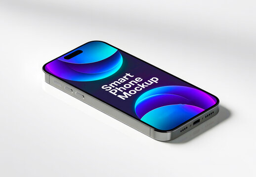 Modern Smartphone Mockup With Realistic Shadow