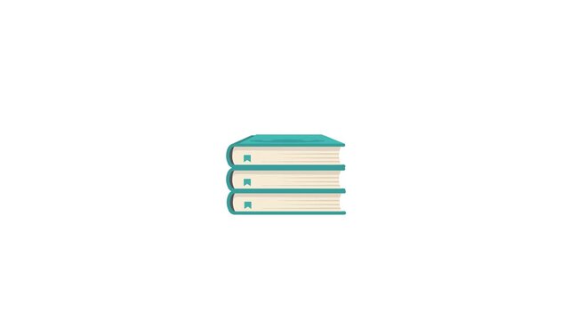 stacked books vector footage for your animation needs