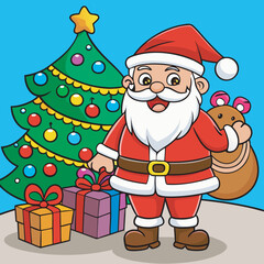 santa claus with gifts