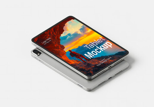 Tablet Mockup Template for App and UI Design