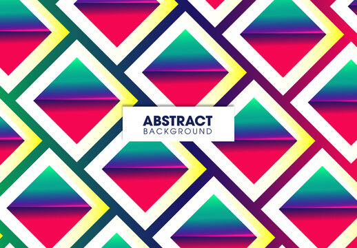 Vibrant Abstract 3D Geometric Diamond Pattern Background