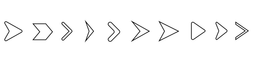 Arrow vector icon set. Sign direction illustration sign collection. Pointer symbol or logo.