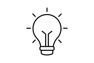 AI idea blub Icon. Icon related to Technology. Line icon style. Simple vector design editable