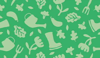 Cute gardening pattern background vector design
