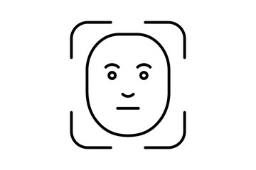 Face recognition Icon. Icon related to Technology. Line icon style. Simple vector design editable