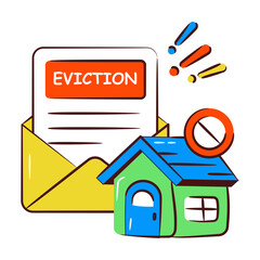 Modern design icon of eviction notice
