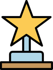 Simple Star Trophy Award Icon Vector