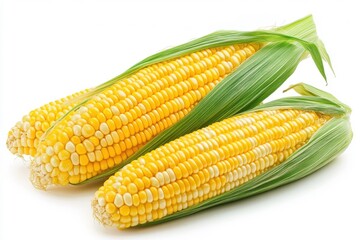 Fresh corn isolated on a white background.
