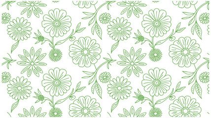 Delicate floral pattern with subtle green and yellow hues vector