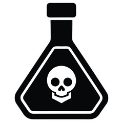 Poison symbol in a bottle representing danger and toxicity