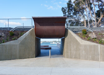 Tunnel leading to Tauranga Downtown waterfront walkway