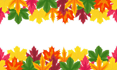 Autumn Maple Leaf Frame Horizontal Seamless Borders