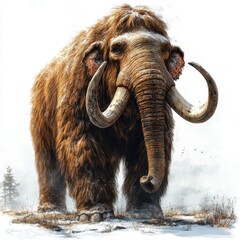 Obraz premium Mammoth isolated on white background. 