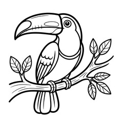 Cute Toucan Line Art Coloring Page for Kids and Adults