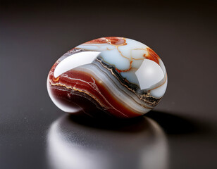 Macro Close-up of a Polished Agate Gemstone