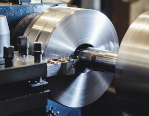 Metal Lathe Machine in Operation