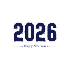 Happy new year 2026 text design for brochure design template card banner vector illustration.