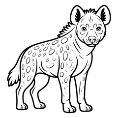 Fototapeta premium Adorable Hyena Line Art Coloring Page for Kids and Adults