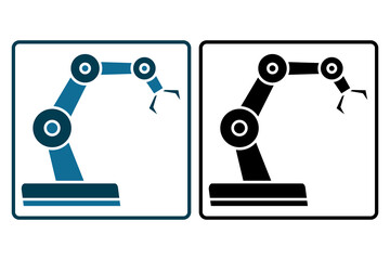 Smart robot arm Icon. Icon related to Technology. Solid icon style. Simple vector design editable