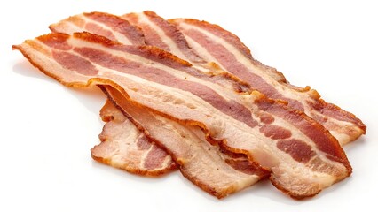 sliced bacon isolated on a white background