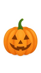 Obraz premium Orange jack-o'-lantern with carved eyes, nose, and smiling mouth
