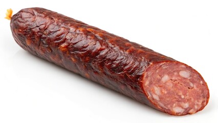 smoked sausage isolated on a white background