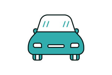 Autonomous car sensor Icon. Icon related to Technology. Flat line icon style. Simple vector design editable