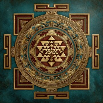 Shri Yantra - Sacred Energy Generator: A Spiritual Symbol for Yoga and Meditation Practices