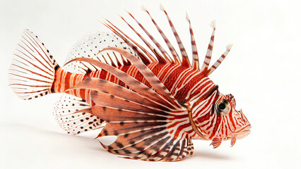 red lionfish isolated on a white background