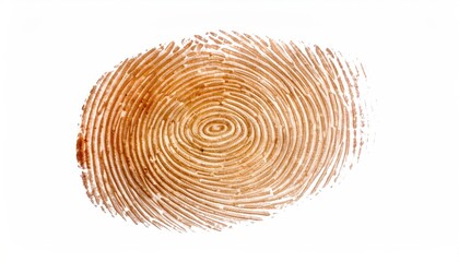 Partial Fingerprint Whorl on White Background