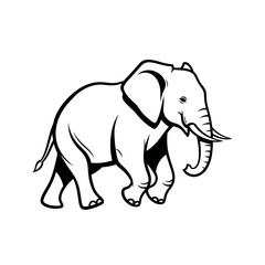 Fototapeta premium Elegant African Elephant Walking Gracefully Across the Plains.