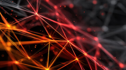 Fototapeta premium Dynamic digital network design showcases vibrant connections red and orange hues, perfect for budget conscious creatives seeking modern aesthetics