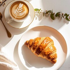 croissant and coffee