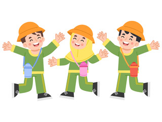 Illustration of students enjoying an outing