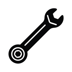 Flat Vector Icon of Socket Wrench