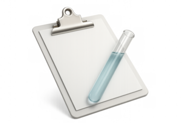 Clipboard with test tube concept for medical research