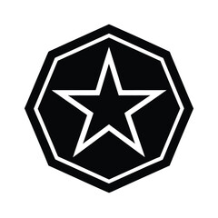 Obraz premium Flat Vector Icon of Star Badge