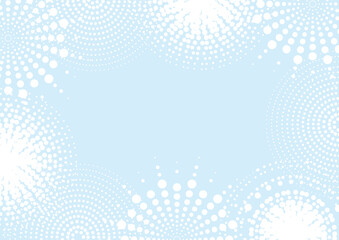 色々なドット模様が囲むフレーム　水色