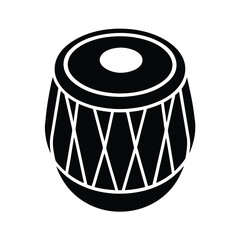 Flat Vector Icon of Tabla