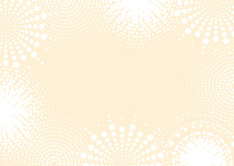 色々なドット模様が囲むフレーム　クリーム色