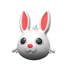 Easter bunny 3D face icon perfect for festive and children�s designs