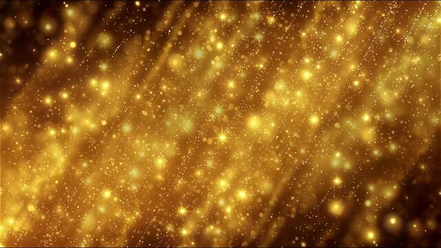 輝き降り注ぐゴールドの抽象背景	
