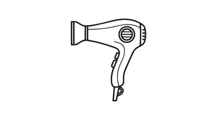 Classic handheld hair dryer outline graphic for styling and beauty content vector