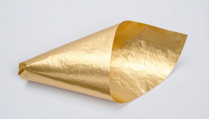 Champagne Gold Foil Texture: Crumpled Metallic Surface with Copy Space